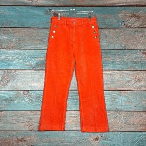 Vilagallo Orange Women’s Pants Wide Leg Button Size 42 10